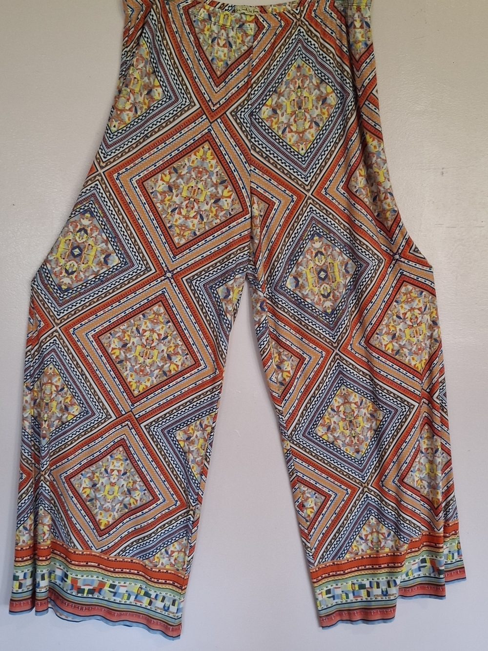 live and let live Orange Geometric Wide-Leg Pants